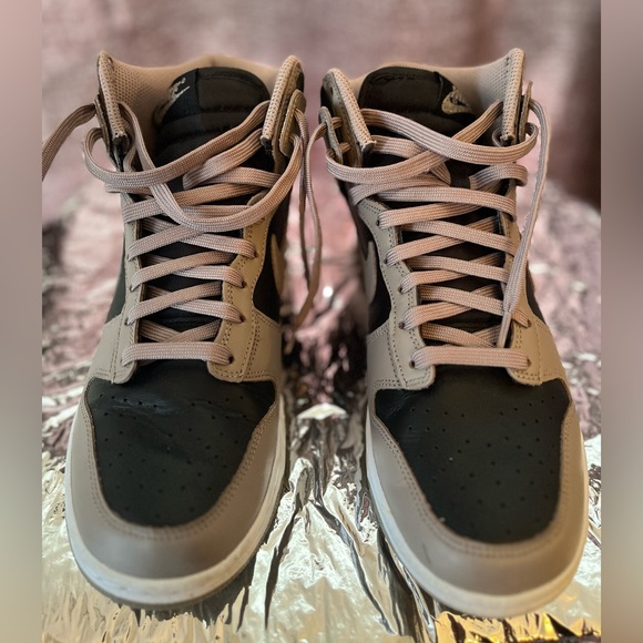 Nike Shoes - Pre loved Women’s Nike Dunk High Black, Grey and White Sneakers in Size 8 1/2 US